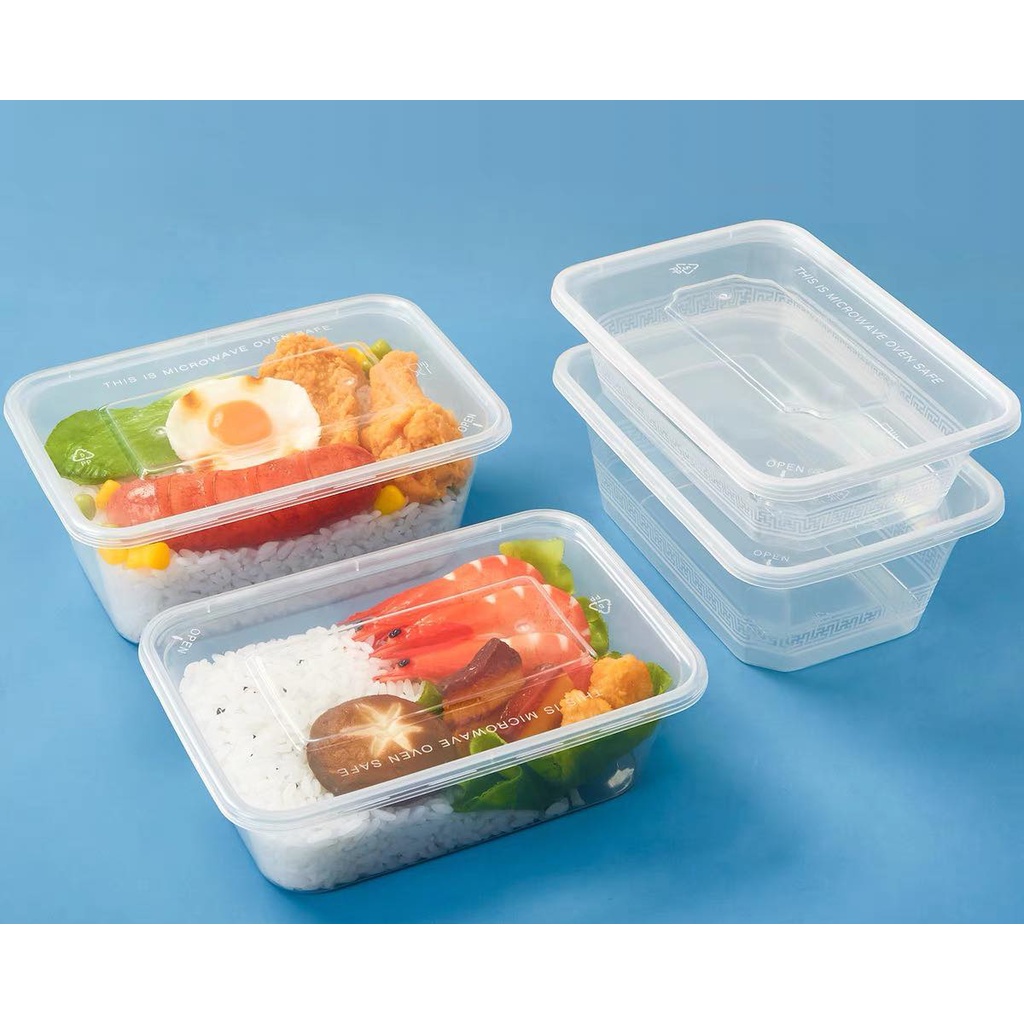 10pcs rectangle Microwavable Food Container disposable Plastic tub
