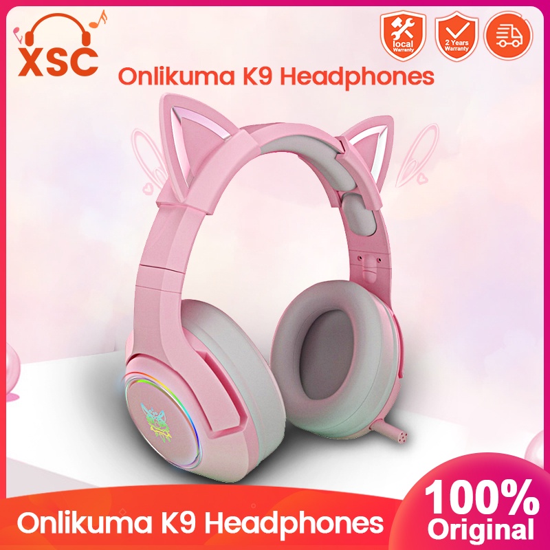 100 Original Onikuma K9 Pink Cat Ear Wired Gaming