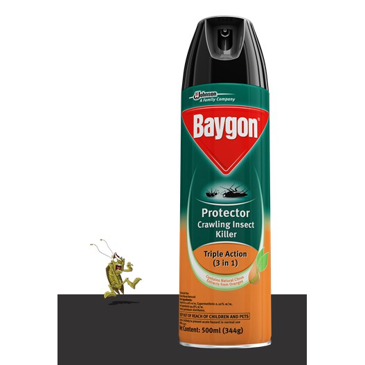 Baygon Protector Crawling Insect Killer Triple Action (3 in 1) 500