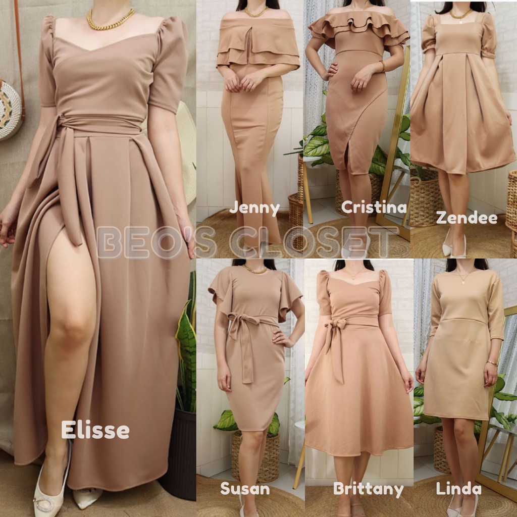 DARK MOCHA OR LIGHT MOCHA BROWN THEME COLOR FORMAL DRESS GOWN Shopee Philippines