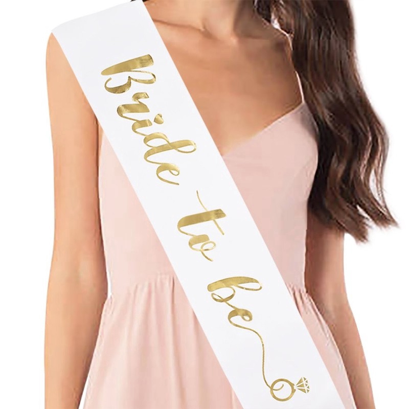 Satin Bride to Be Sash with Diamond Ring Hen Party Wedding Bridal