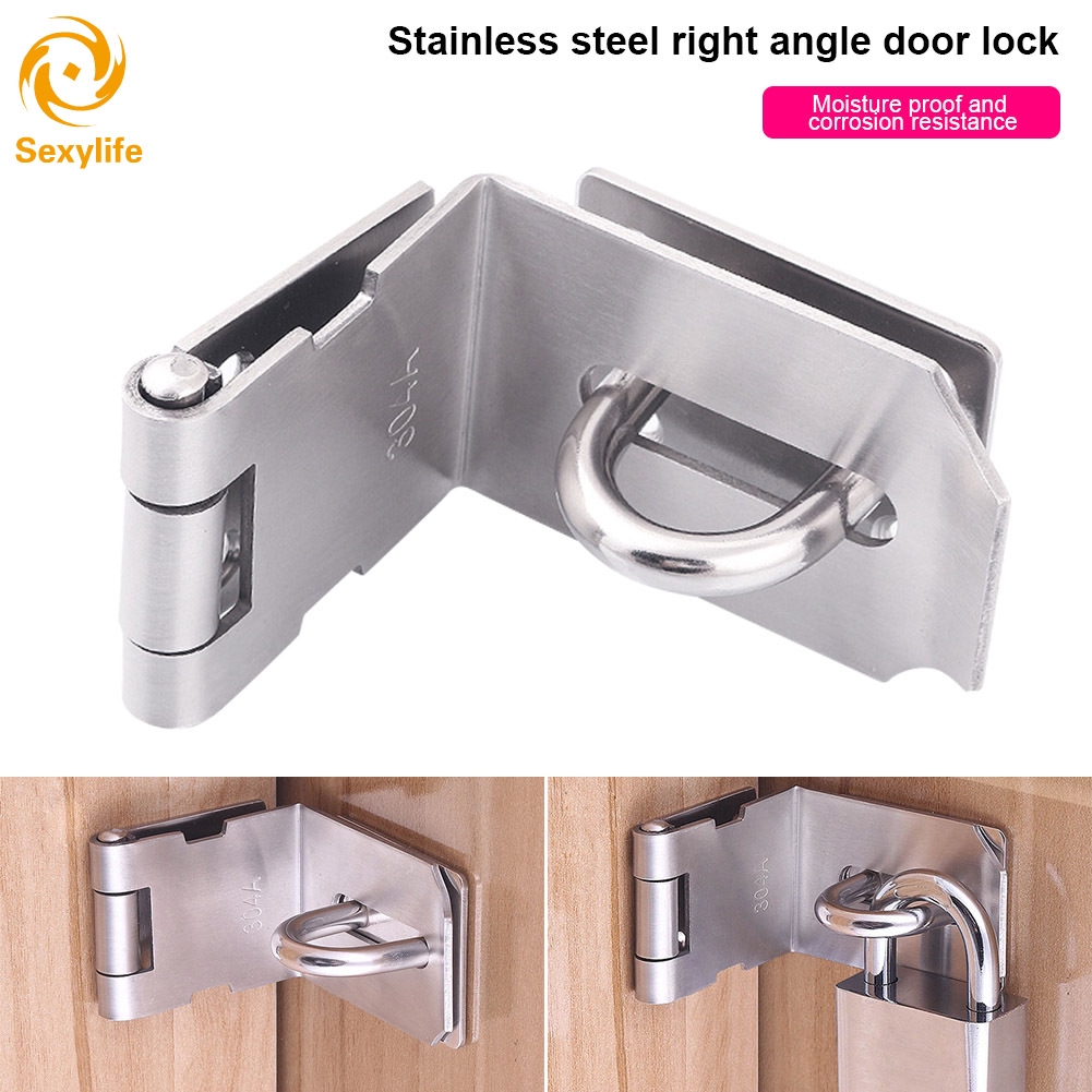 SL Door Hasp Latch 90 Degree Stainless Steel Safety Angle Locking Latch