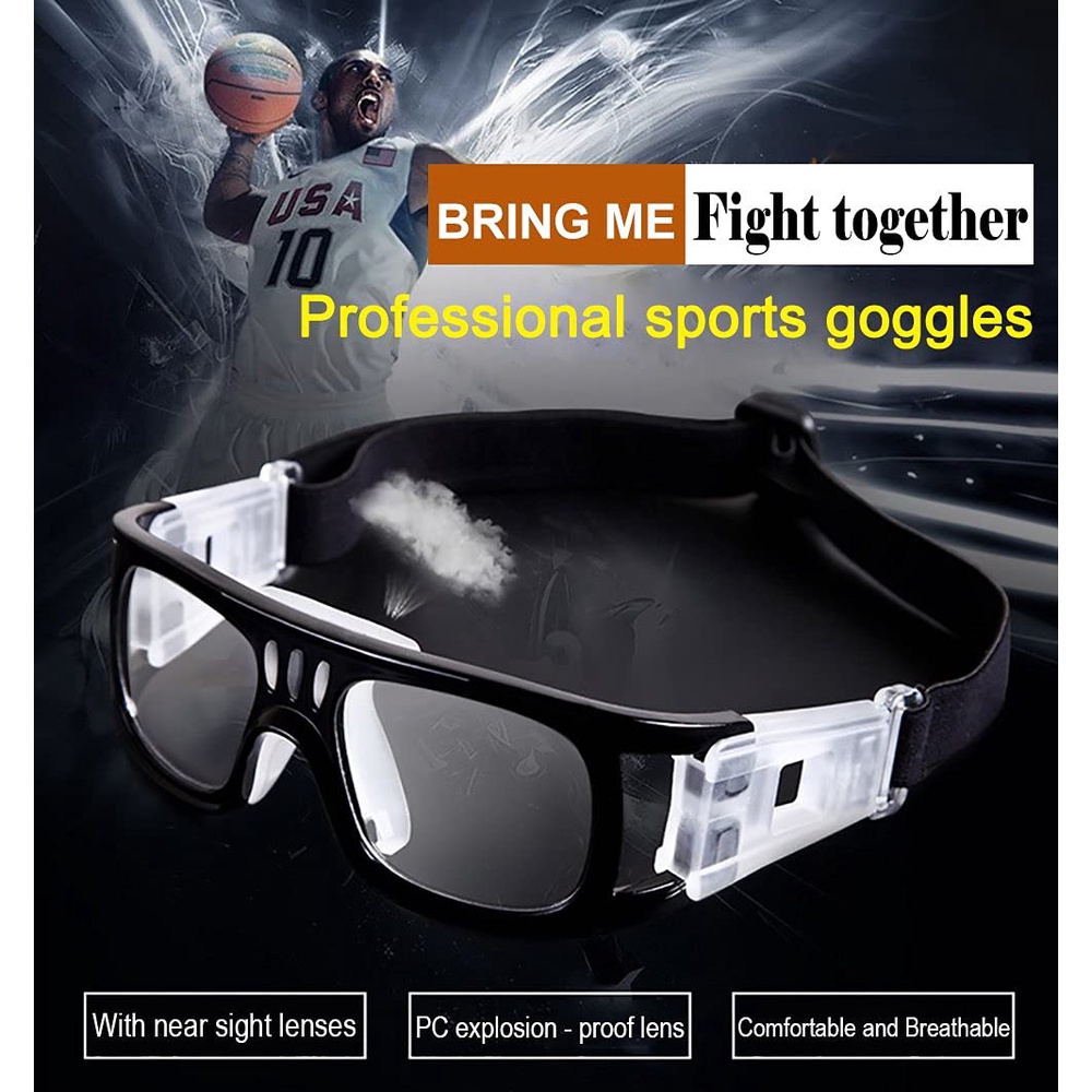 Basketball Goggles for Eyeglass Interchangeable Lens Sports Goggles for