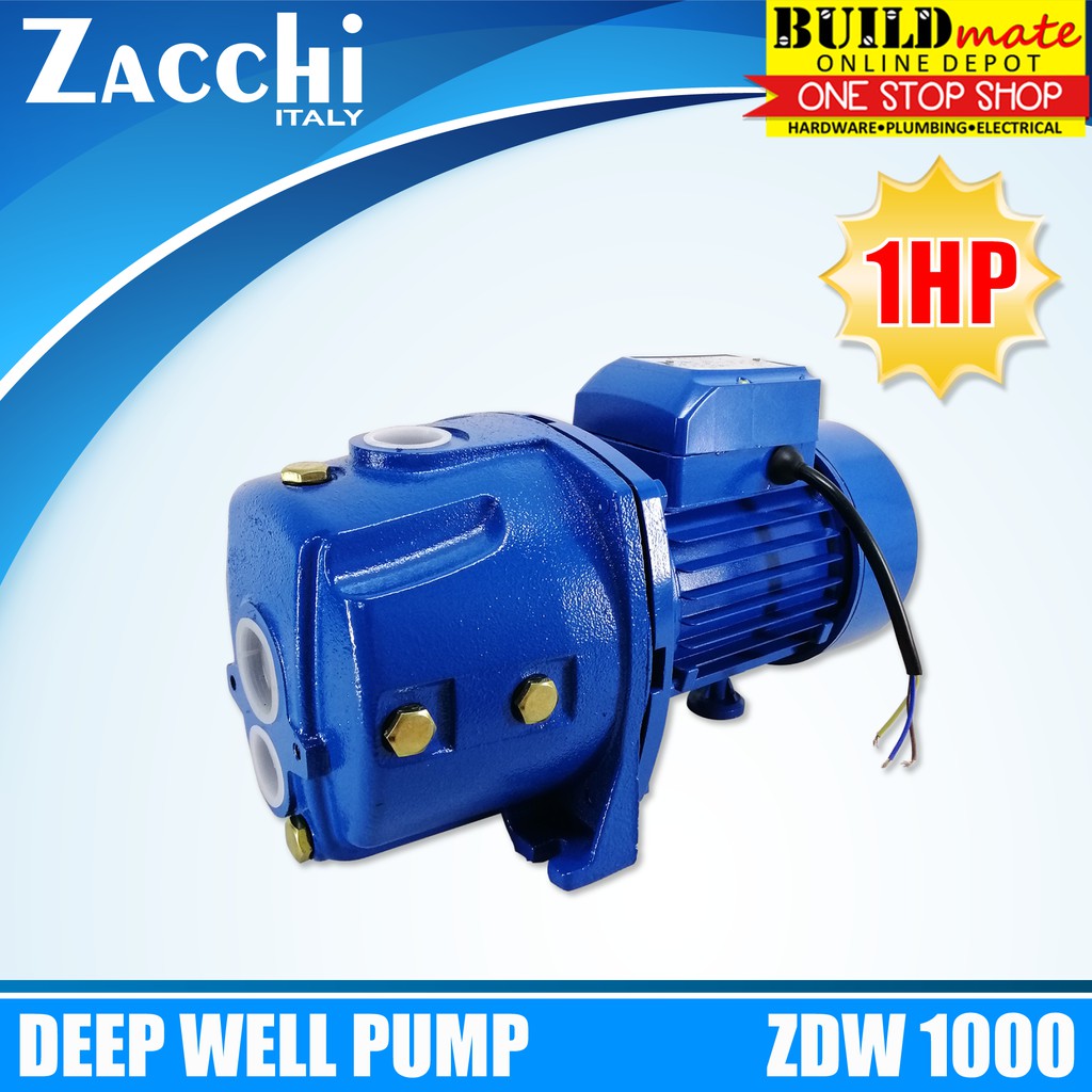 ZACCHI Self Priming Deep Well Water Pump 1HP 0.75KW ZDW1000 •BUILDMATE