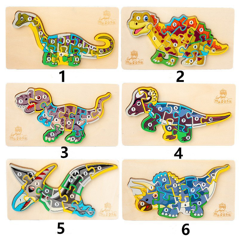 Dinosaur Wooden Peg Puzzle for Kids Shopee Philippines