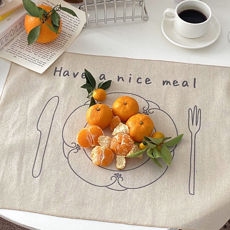 Have a nice meal Placemat Cute Vintage Photo Prop Props Tablecloth