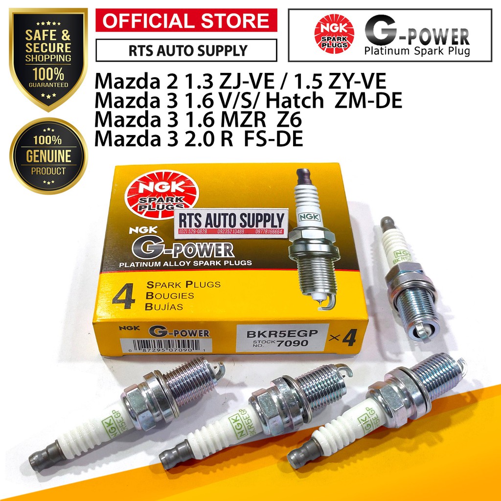 4pcs NGK BKR5EGP Platinum Spark Plug for Mazda 3 1.6 2.0 Shopee