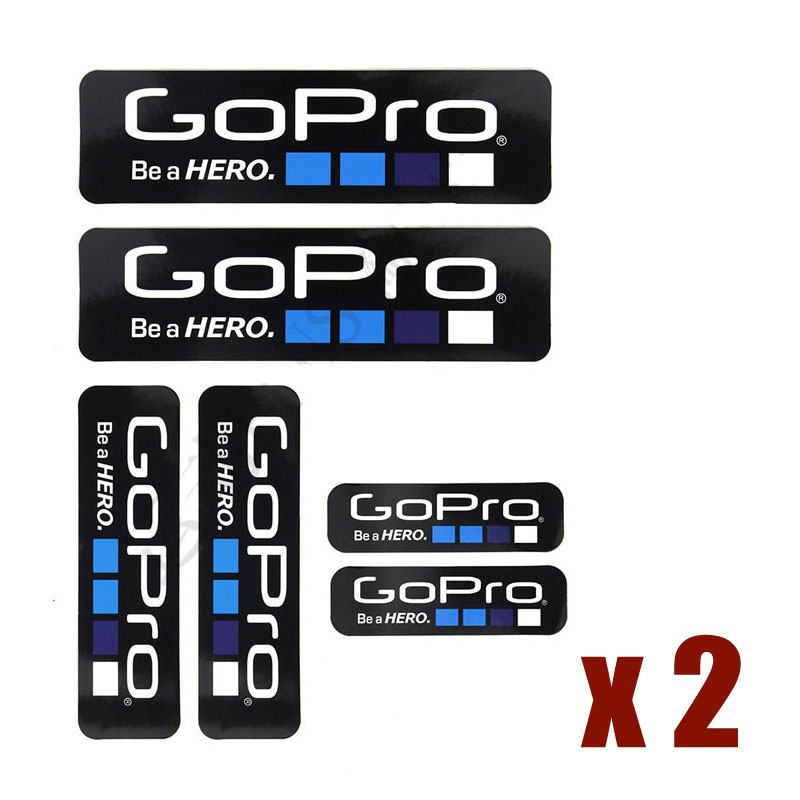 Gopro 12 Pieces Black Gopro Logo Adhesive Sticker Shopee Philippines