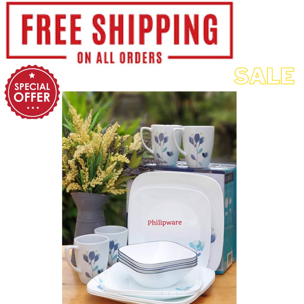 Corelle Dinnerware Square Set 16pcs Shopee Philippines
