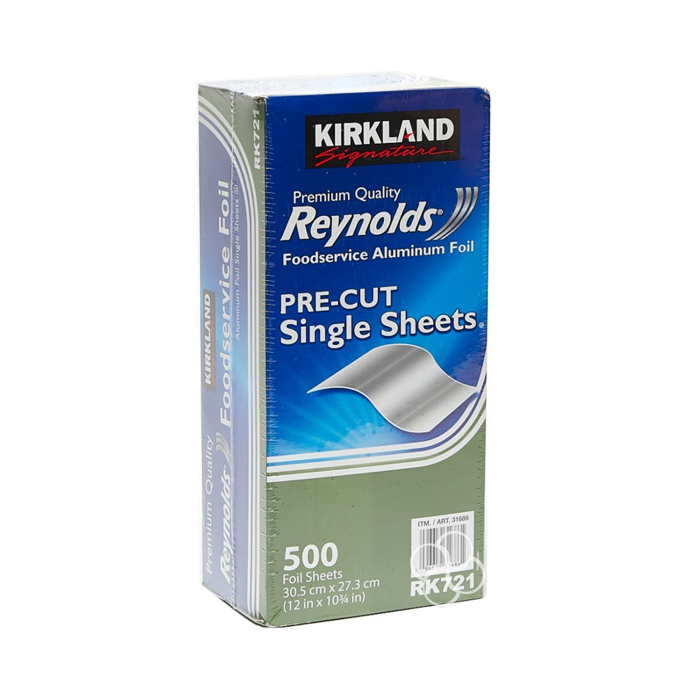 Kirkland Signature PreCut Single Sheets Aluminum Foil 500 Sheets