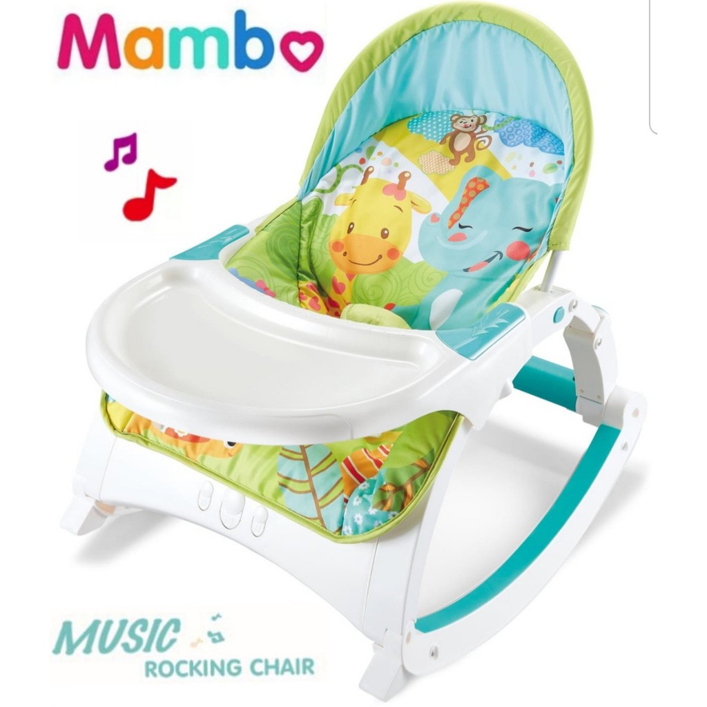 Mambobaby Baby Rocker 2iin1 Dining Chair Music Portable Rocking Musical