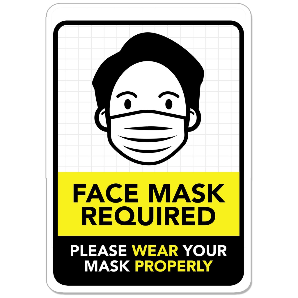 Face Mask Required Sign Laminated Signage Sign Board Shopee