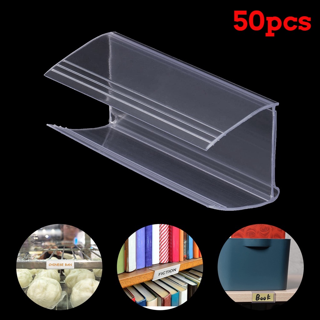 50PCS PVC Retail Price Label Holder Shelf Retail Price Tag Label Card