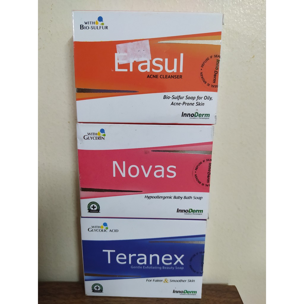 Teranex Gentle Exfoliating Beauty Erasul Acne Cleanser Novas Hypoallergenic Baby Bar Soap 90g