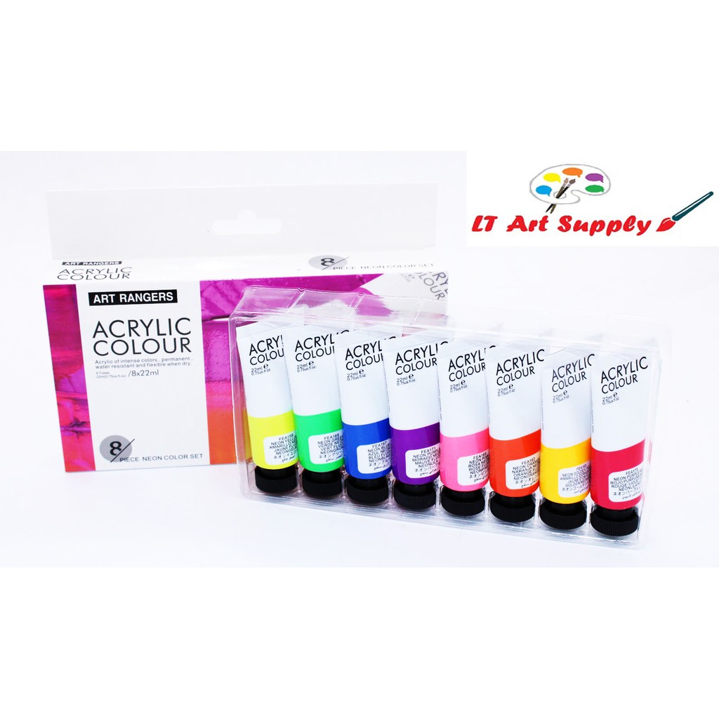 Art Rangers 8 Colors Acrylic Paint Neon Color Set Acrylic Paint 22ml