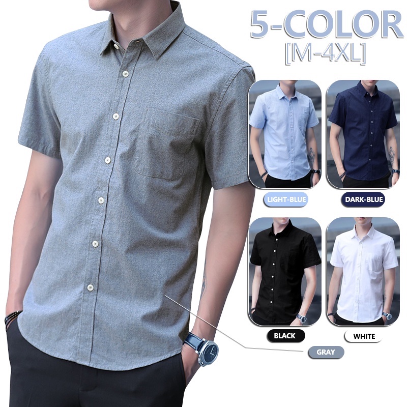 OTAKU Polo For Men Fashion Casual Cotton Short Sleeve Shirt Plain Color