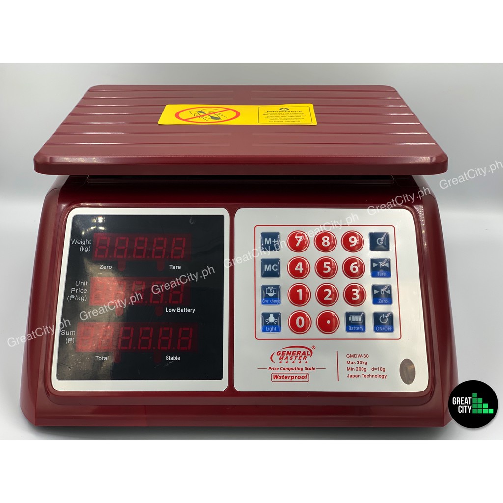 General Master Waterproof Digital Weighing Scale 30 Kg. Shopee