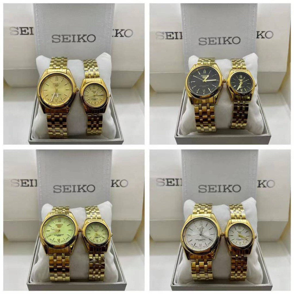 SEIKO 5 Japan Quartz movement Water Resist COUPLE MENS WOMENS watch
