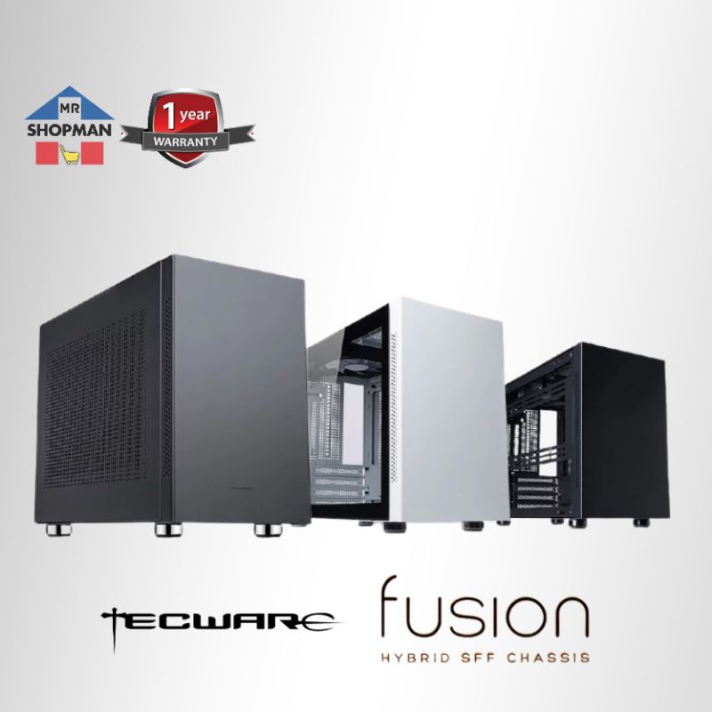 Tecware Fusion White Black Gray MATX ITX Desktop Computer PC Case