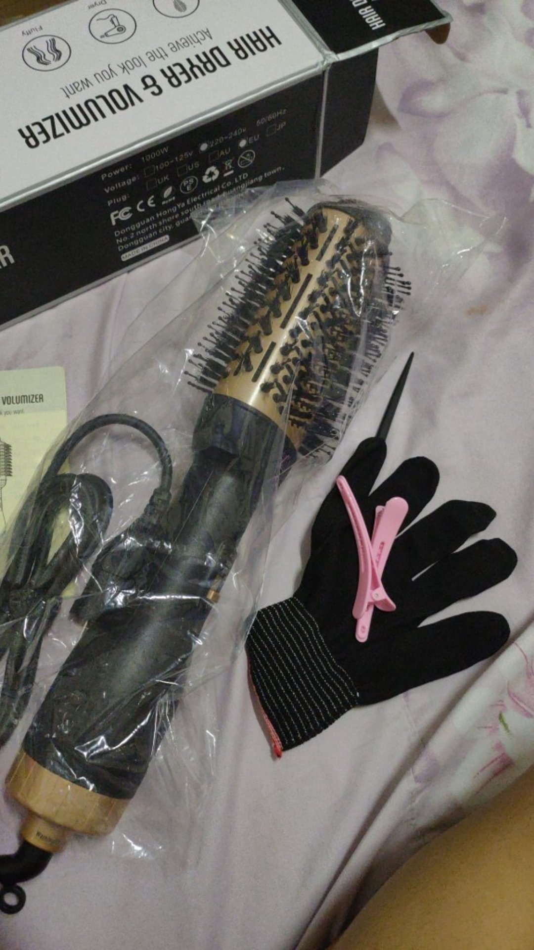 Ubeator Hot Air Brush Hair Dryer Hair Curler 2 In 1 Curling Iron