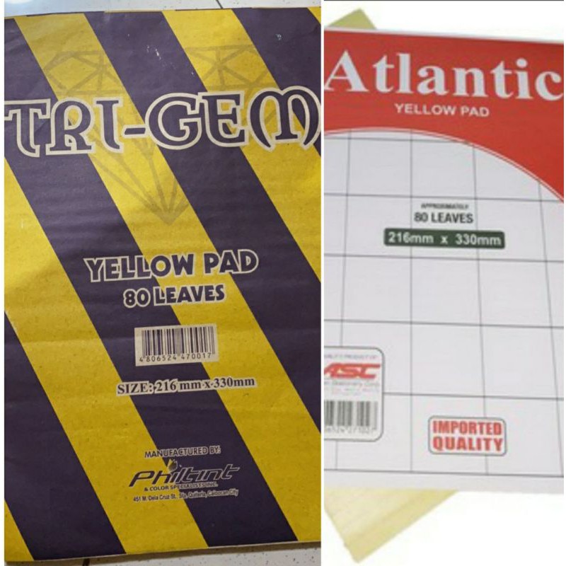 Yellow Pad 80 leaves sold per pad (ordinary & Branded) Shopee Philippines