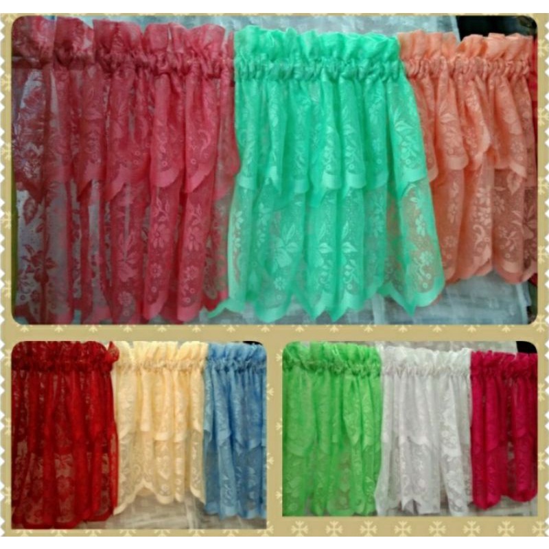 Lace Curtain /Window lace curtain Valance 60"WIDTH X 20"length /Single panel 60"x 60"inches
