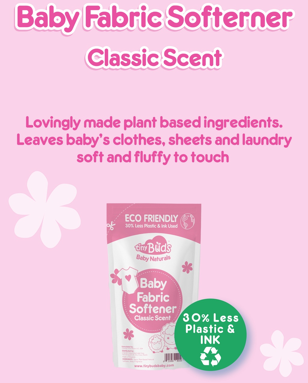 Eco Friendly Tiny Buds Baby Natural Baby Fabric Softener Classic Scent