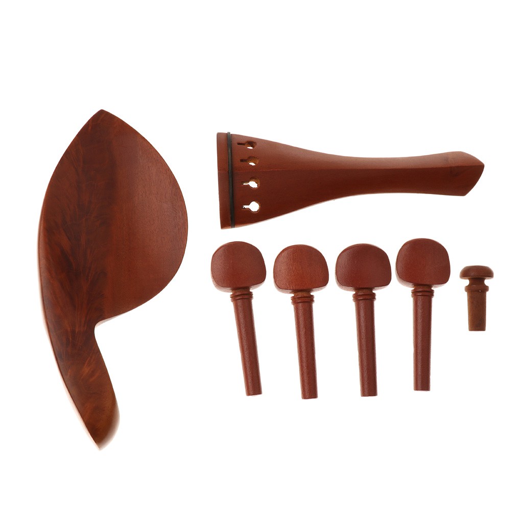 Jujube Wood Violin Chinrest+Tailpiece+Tuning Pegs+ Endpin for Violin