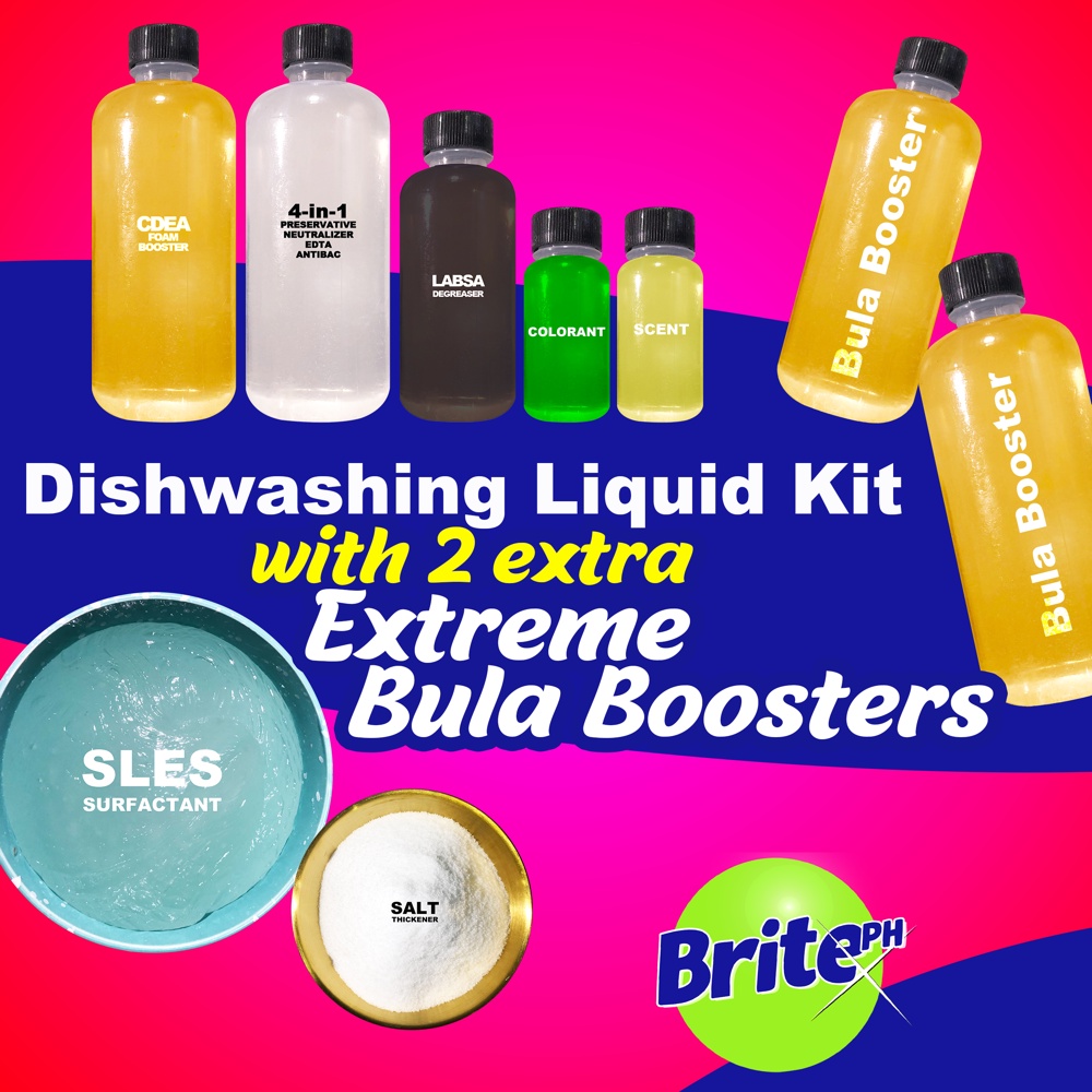 Dishwashing Liquid Kit DIY with x2 Extreme Bula Booster (Makes 17