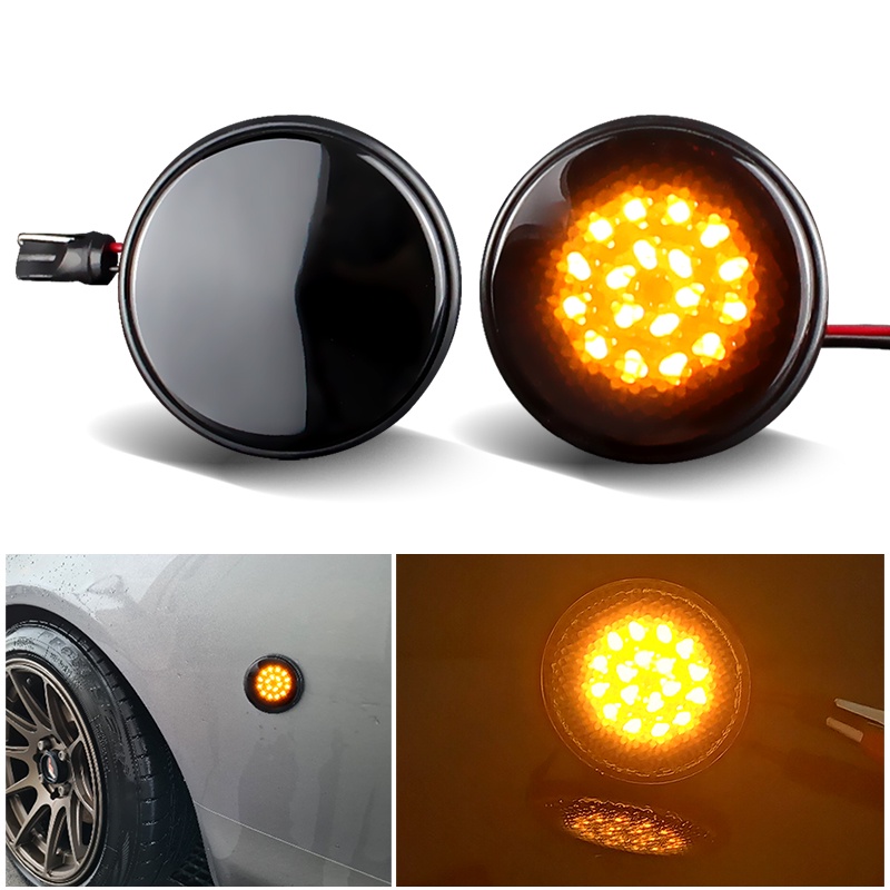 2pcs LED Side Marker Lights Turn Signal Light Side Repeater Lamp 12V