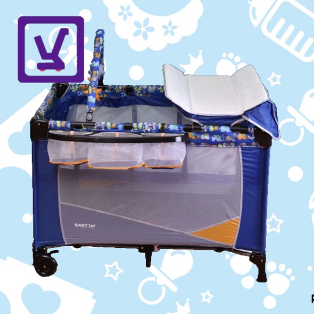Baby 1st Crib Portable Crib / Playpen P5100DCR (Blue) Shopee Philippines