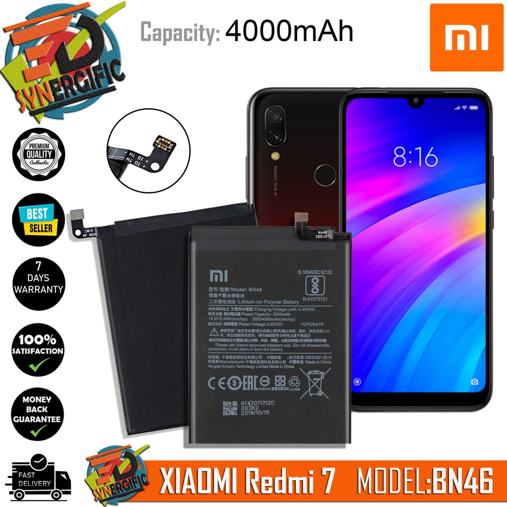 Battery for Xiaomi Redmi 7 Battery ModelBN46 Lithiumion