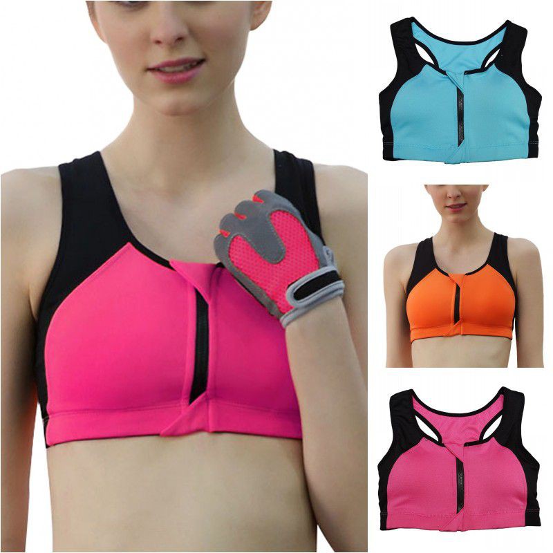 Women Sports Yoga Sport Zipped Bras Running Quick Dry Gym