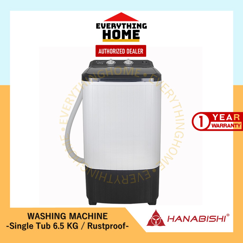 Hanabishi Washing Machine 6.5 KG Single Tub / HWMD165GRY Shopee