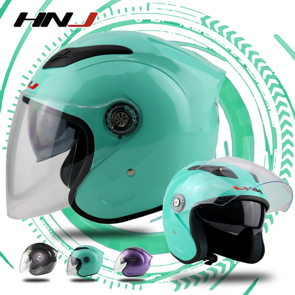 HNJ A4003 woman half face helmet for motorcycle with icc man dual