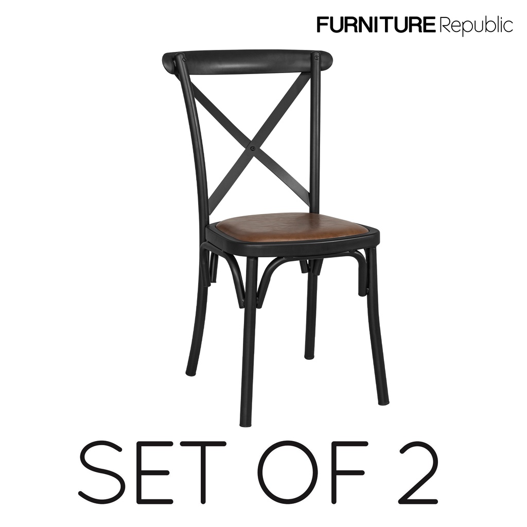 Furniture Republic Industrial Dining Chair 301805 (Set of 2) Shopee