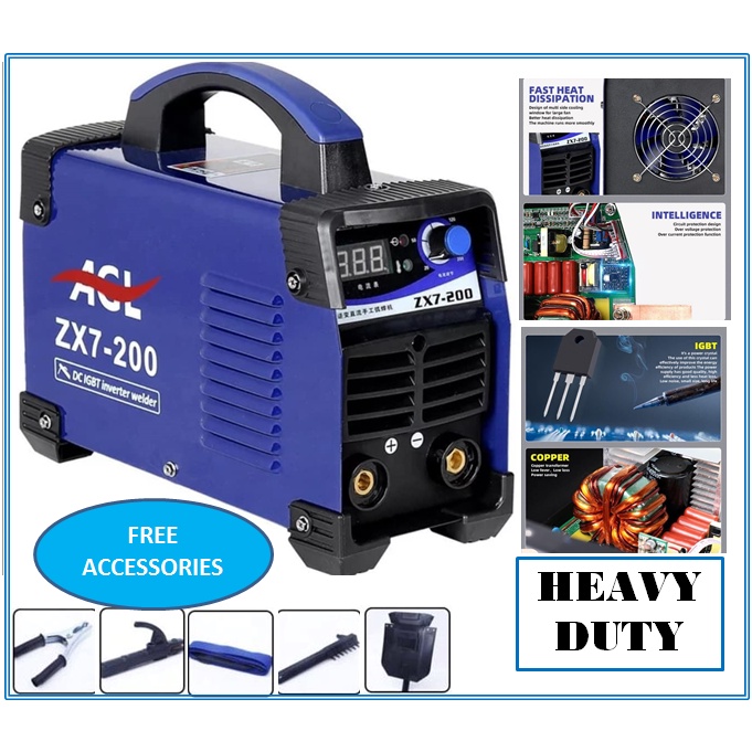 Inverter DC Portable Electric Arc Welding Machine ZX7200, Heavy Duty