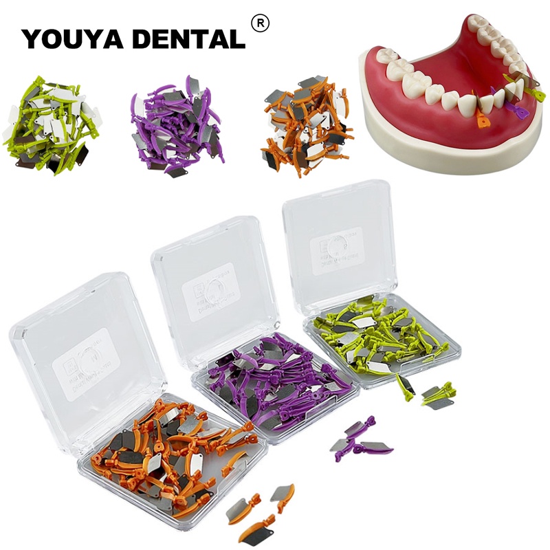 50Pcs/Pack Dental Prime Teeth Interproximal Wedge Guard With Metal Plastic Wedge Knife With