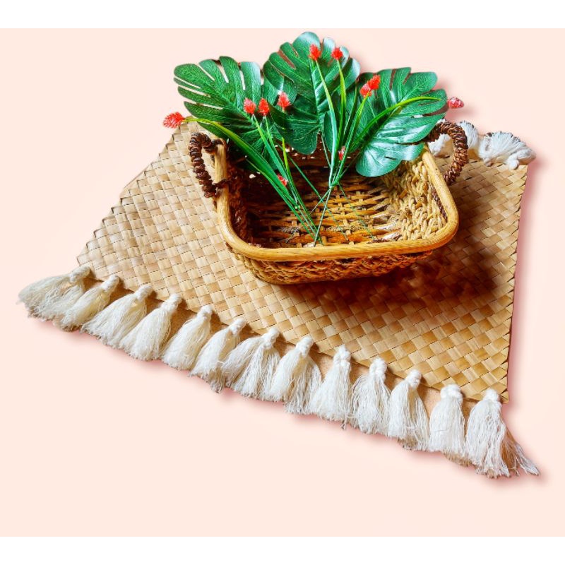 NATIVE PLACEMAT WITH TASSEL (19.5"X19") Shopee Philippines