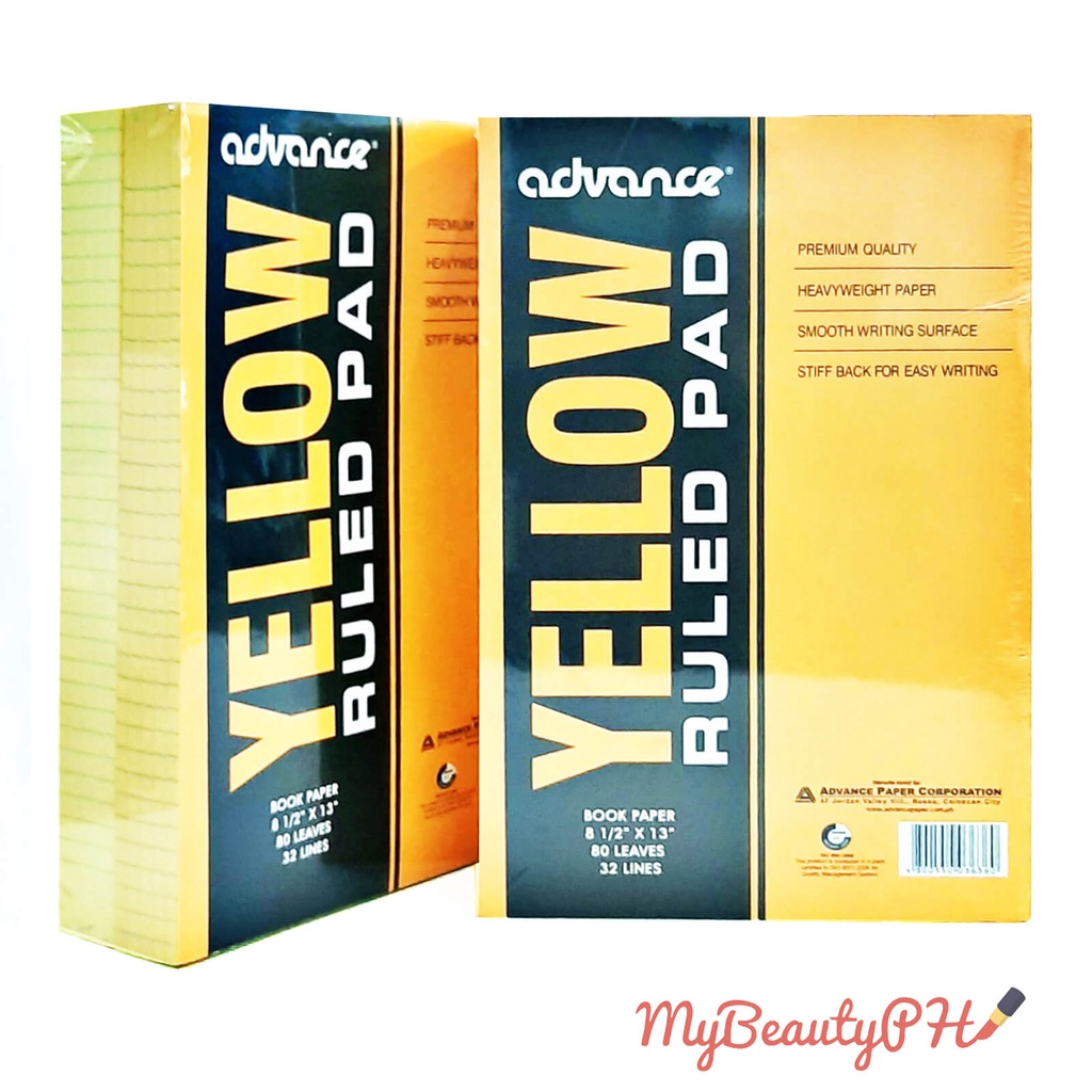 Bundle Of 10 Packs advance Yellow Ruled Pad 80 Leaves Shopee Philippines