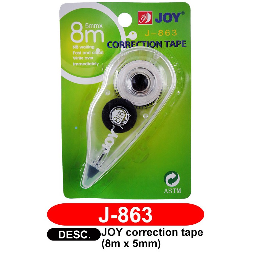 JOY Correction Tape (J863) 8 meters Shopee Philippines
