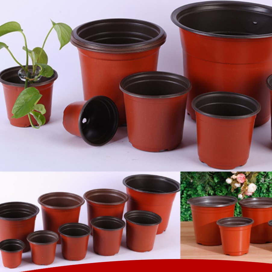 50Pcs Plastic Plant Pots Home Garden Nursery Flowerpots Shopee