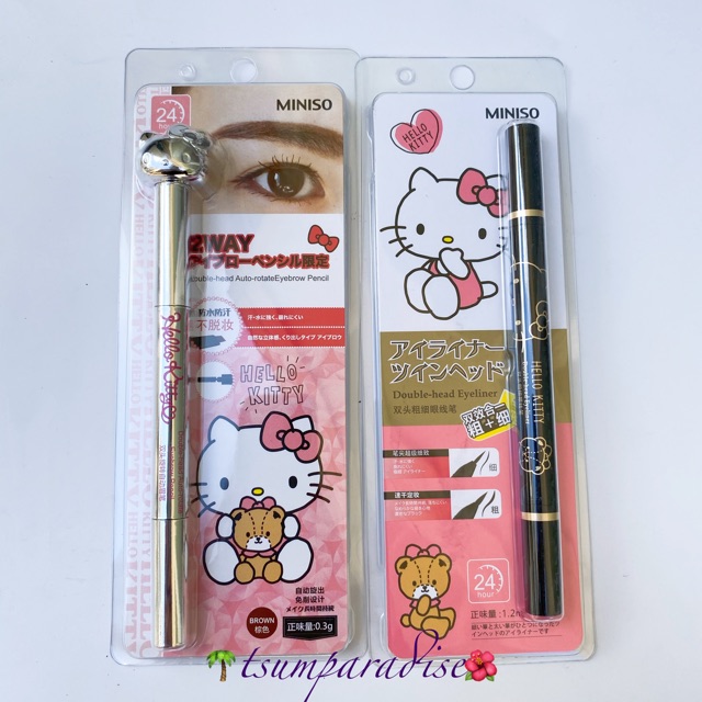 MINISO Hello Kitty Eyeliner Double End Thick And Thin Eyeliner Liquid