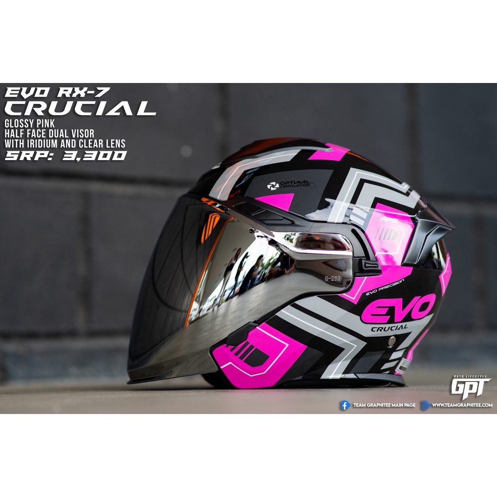 EVO RX7 Crucial Half Face Dual Visor Helmet Shopee Philippines