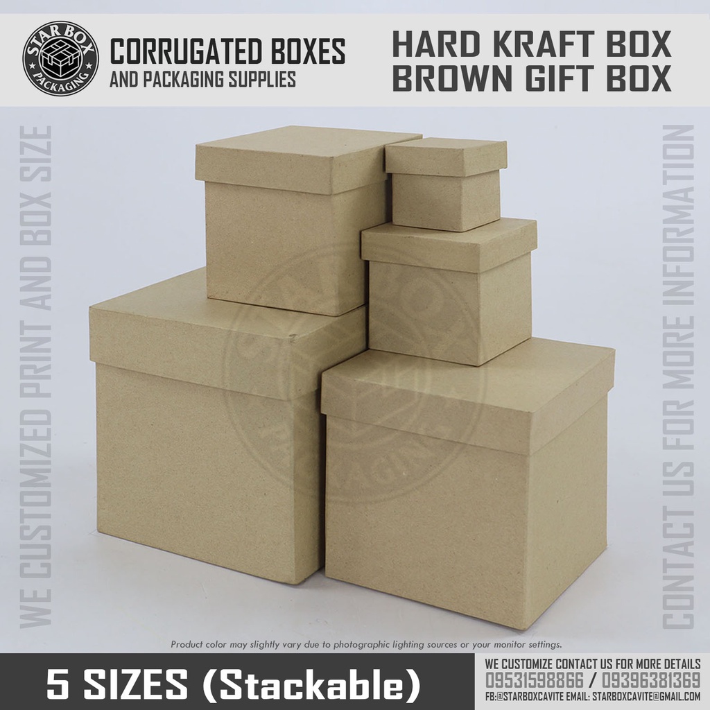 Brown Hard Kraft Box (Gift Box / Stackable / 4 Colors / 5 Sizes