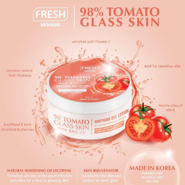 Fresh Skinlab Tomato Glass Skin Soothing Gel Lotion Shopee Philippines