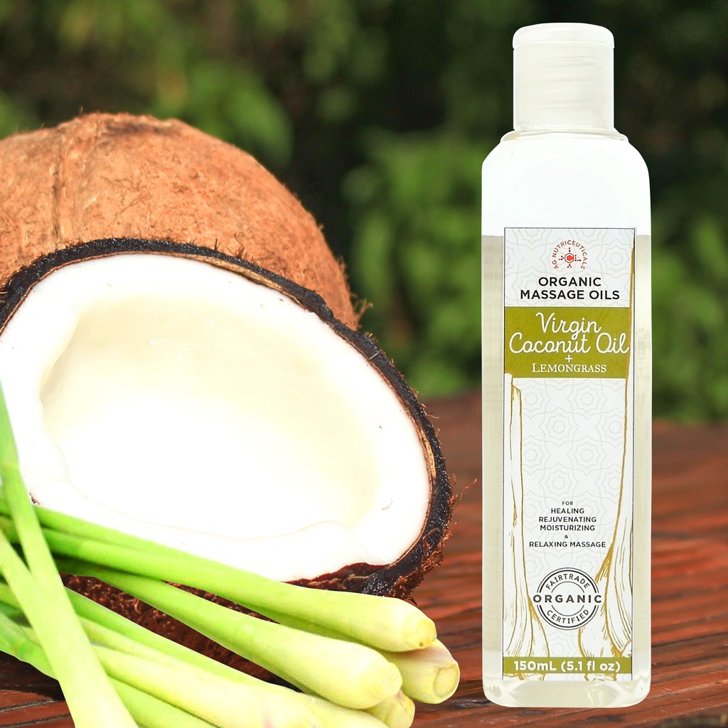 Natural massage oil virgin coconut oil + lemongrass oil Shopee