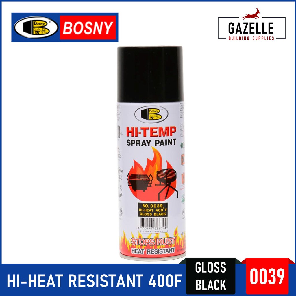 Bosny High Heat Resistant 400F Spray Paint 0039 Gloss Black Shopee Philippines