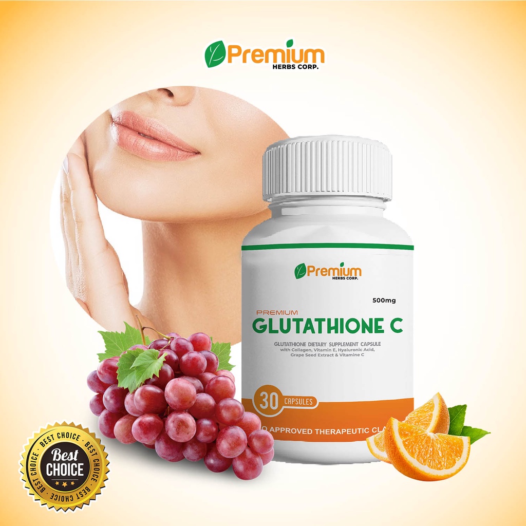 Glutathione C (30 Capsules) With Alkaline Vitamin C & E Collagen