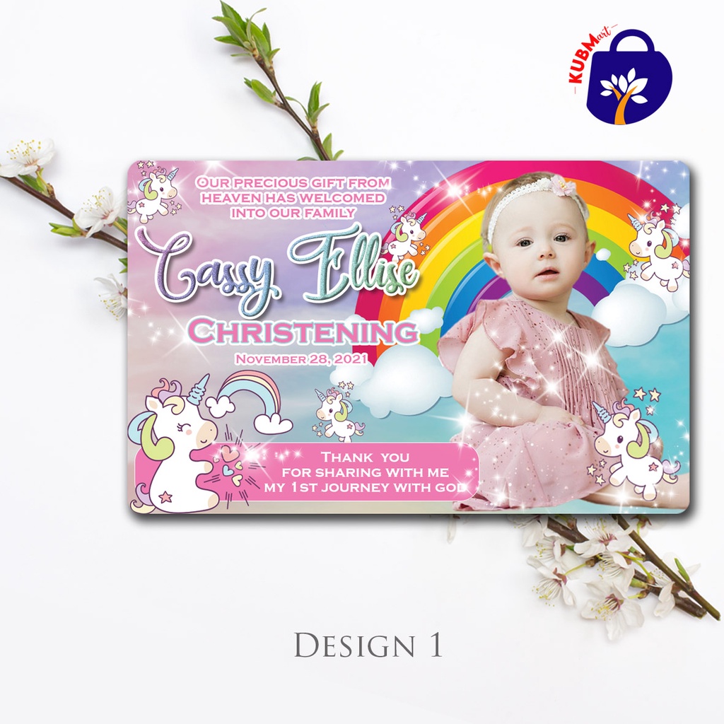 Unicorn Themed Ref Souvenir Christening Birthday Wedding
